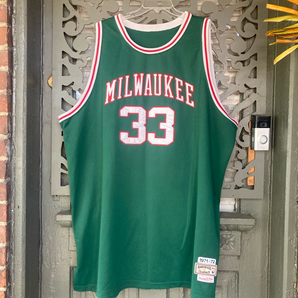 Mitchell & Ness Hardwood Classics Kareem Abdul Jabar Bucks Jersey Sz 60
